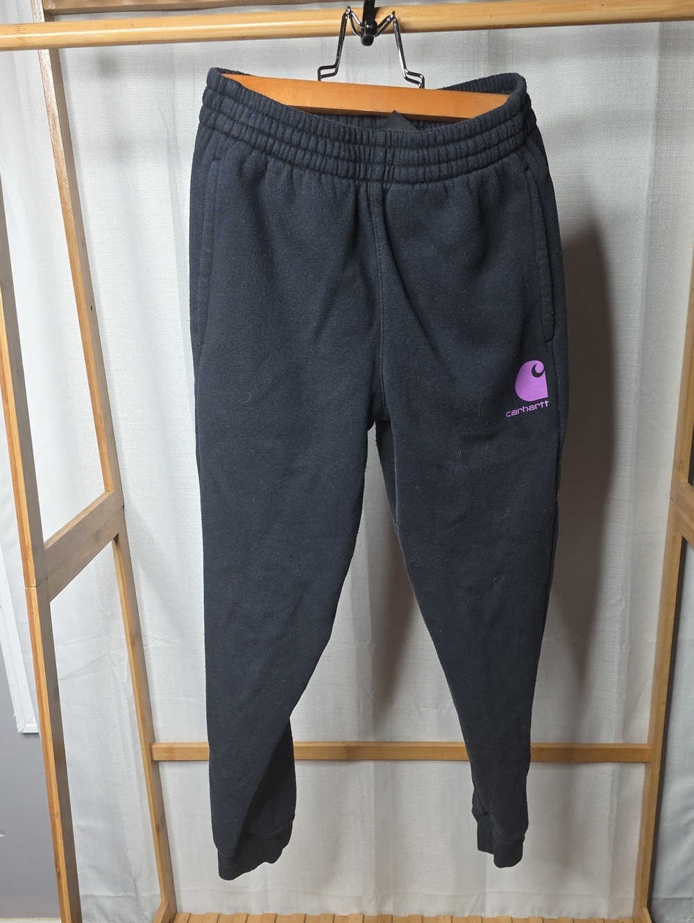 Carhartt Kids Black Joggers with Purple Logo Accent